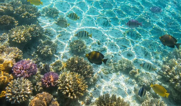 Maldives Paradise coral reef snorkeling scene