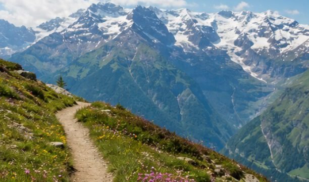 Swiss Alpine Escape hiking ridge trail